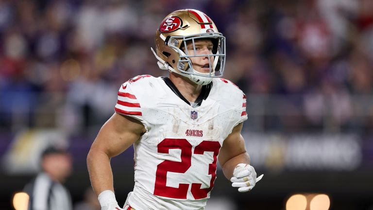 On Inside the Huddle, Neil Reynolds and Jeff Reinebold discuss Christian McCaffrey's incredible touchdown-scoring streak after joining the San Francisco 49ers last season