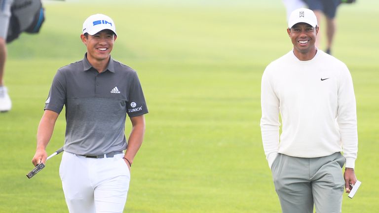 Woods (right) could return to action soon could yet play in the Hero World Challenge between November 30 and December 3