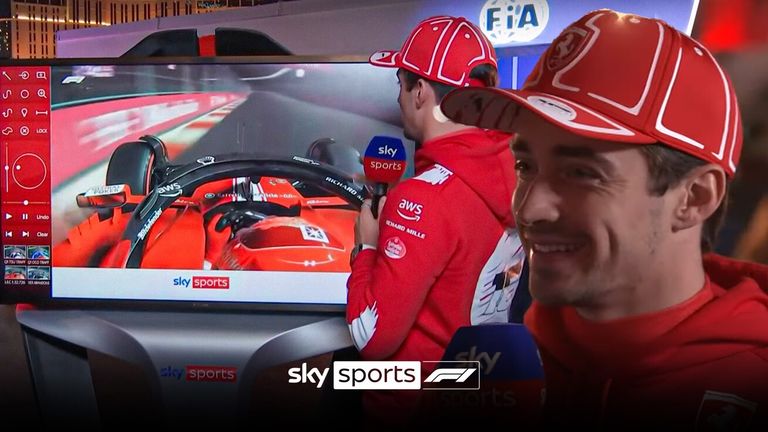 Ferrari's Charles Leclerc joins Sky Sports' Karun Chandhok to explain why he did not like his Las Vegas pole lap