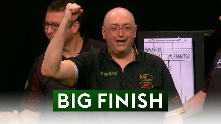 Andrew Gilding took out this impressive finish during his Group F game against Haruki Muramatsu at the Grand Slam of Darts as he progressed to the second round