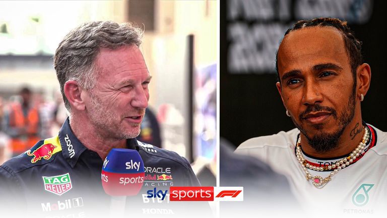 Christian Horner is questioned about rumours surrounding Red Bull approaching Mercedes driver Hamilton