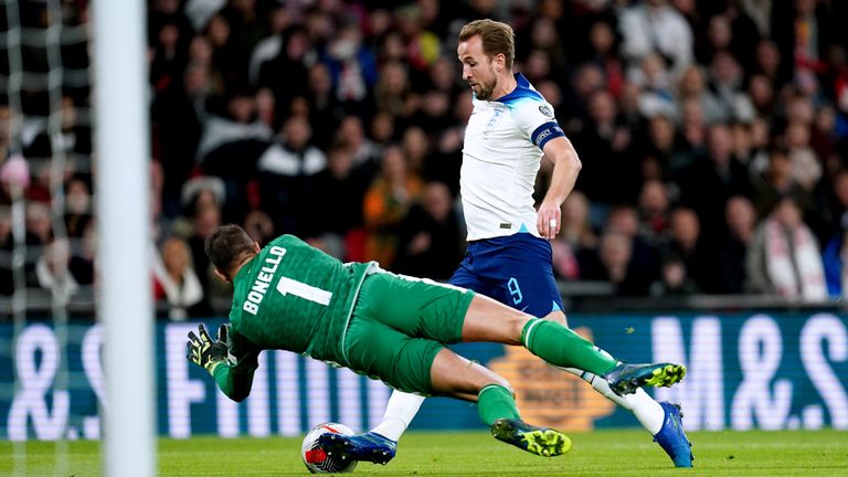 Harry Kane was booked for simulation at Wembley