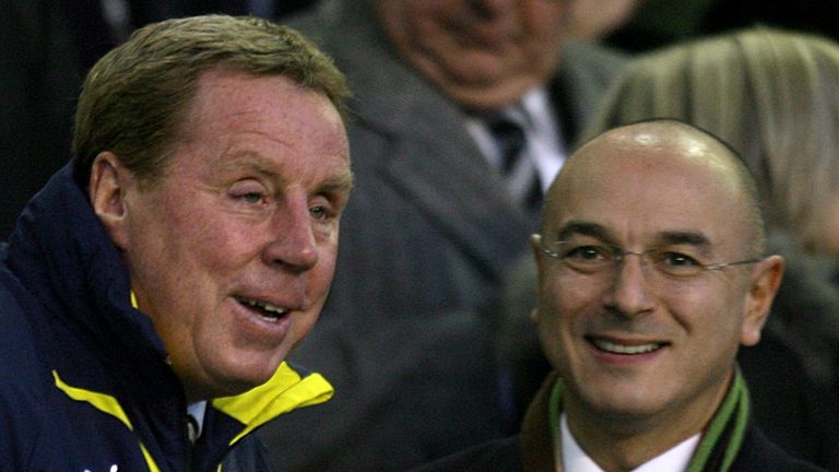 Tottenham Hotspur Chairman Daniel Levy (right) and manager Harry Redknapp (left) in the stands.