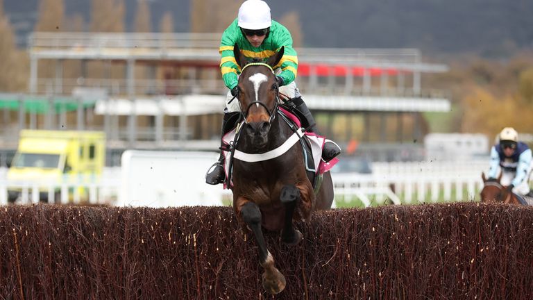 Jonbon and Nico de Boinville clear the last at Cheltenham