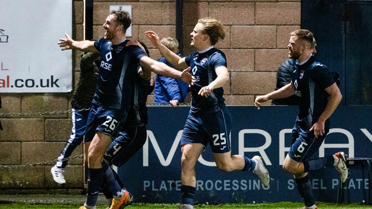 Jordan White celebrates after scoring to make it 1-0