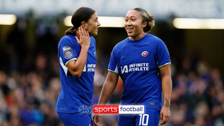 Lauren James celebrates her hat-trick against Liverpool