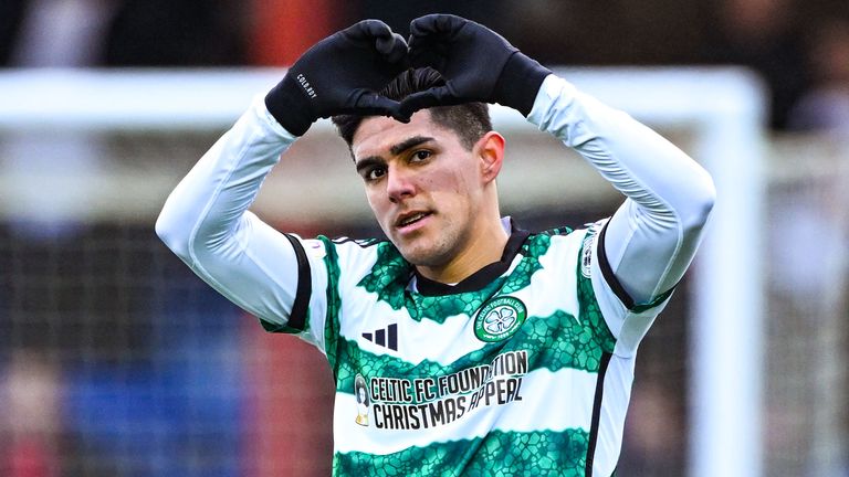 Luis Palma celebrates scoring to make it 2-0 to Celtic