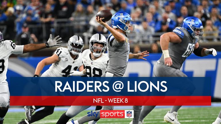 Highlights of the Las Vegas Raiders against the Detroit Lions from Week Eight of the NFL season