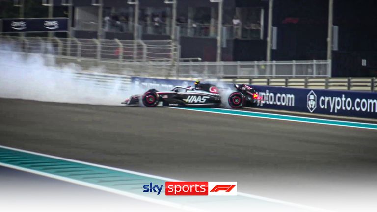 Nico Hulkenberg brings up the second red flag after skidding into the barriers during practice two at the Abu Dhabi GP