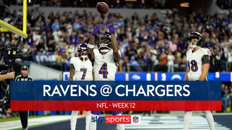 Highlights of the Baltimore Ravens against the Los Angeles Chargers in Week 12 of the NFL season.