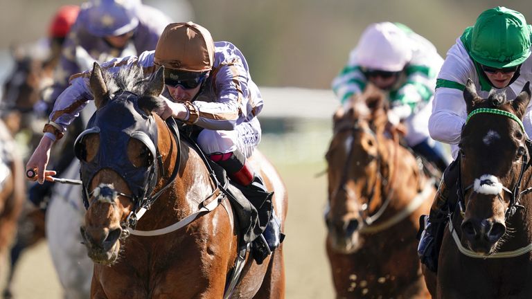 Summerghand ridden by Adam Kirby riding (left) win The Betway All-Weather Sprint Championships Conditions Stakes at Lingfield