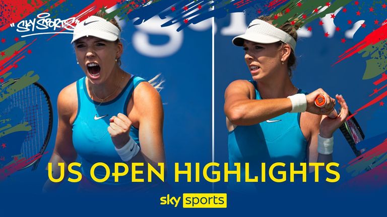 Highlights of Katie Boulter&#39;s second round match against Wang Yafan at the US Open.