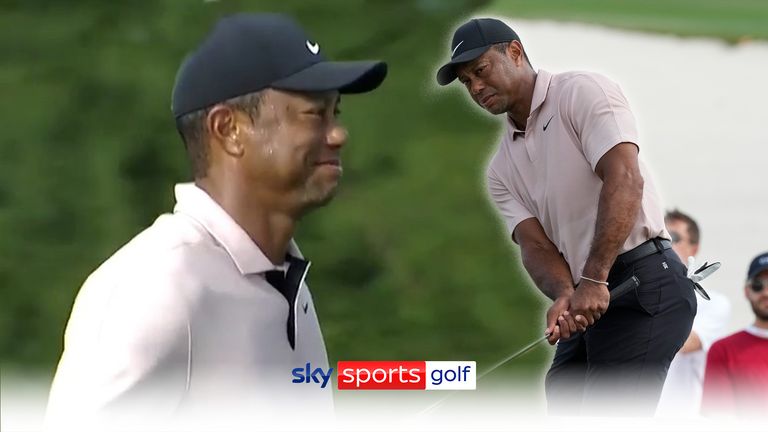 Tiger Woods allowed himself a smile after making an incredible 50-foot birdie putt on his return at the Hero World Challenge