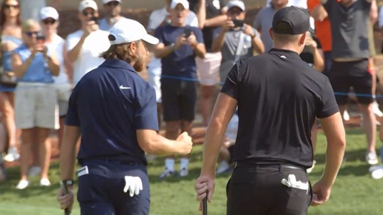 Tommy Fleetwood climbed into the early lead after a stunning birdie-eagle start to his final round