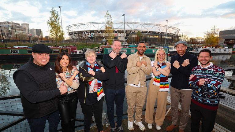 .To mark 10 years of the Premier League...s Rainbow Laces campaign, West Ham and Pride of Irons (the West Ham LGBTQ+ supporters group) a launching the pop-up Hammers Pride Bar at Two More Years, a stone...s throw from the London Stadium..The event will see Ambassadors, fans and current men...s first team squad/staff come together to launch the safe space that will be open in the run up to and including club...s Rainbow Laces fixture against Crystal Palace on Sunday 3 December. Picture West Ham United