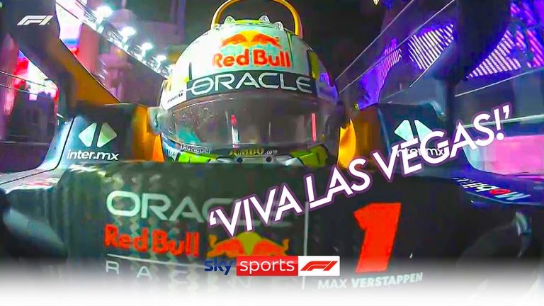 Max Verstappen sings along to Viva Las Vegas by Elvis after winning the Las Vegas Grand Prix.