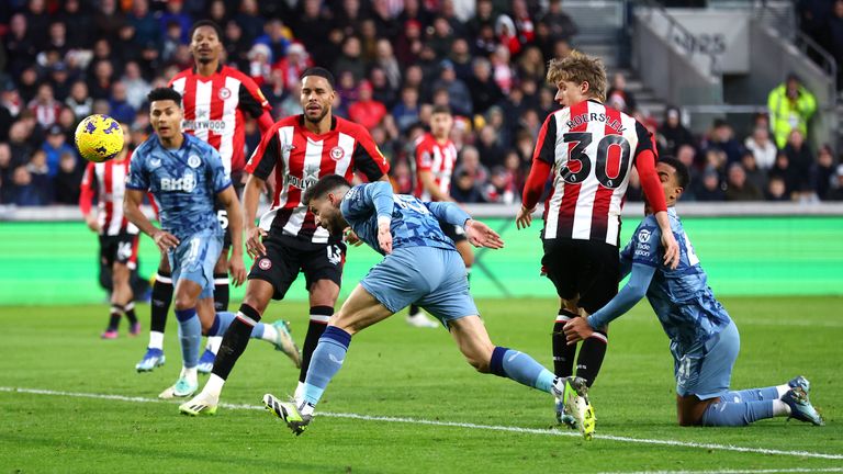 Alex Moreno equalises for Aston Villa