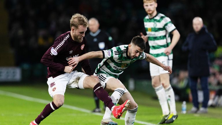 Hearts Nathaniel Atkinson and Greg Taylor in action 