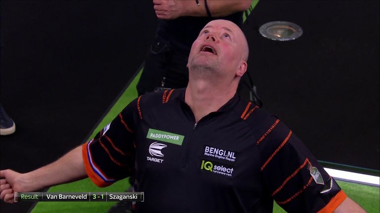 Van Barneveld admitted Radek Szaganski gave him a hard game, but he did enough to come through and win