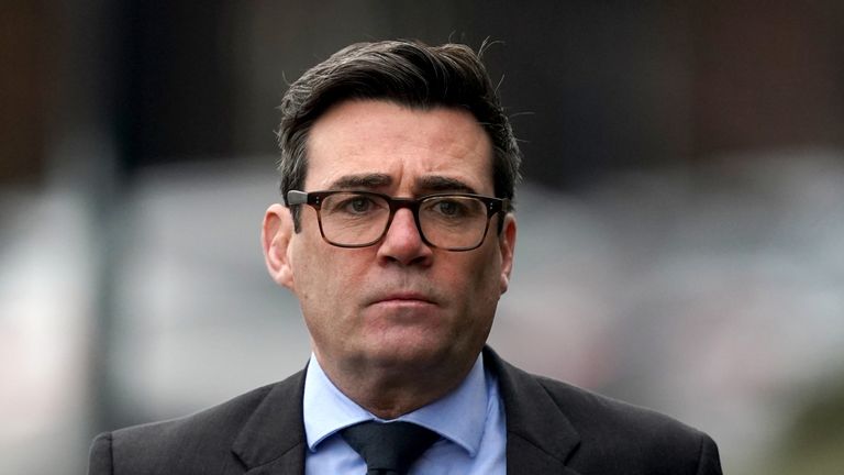 Andy Burnham, the mayor of Greater Manchester, attends the funeral