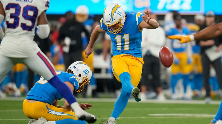 Chargers' Cameron Dicker kicked three field goals in the final quarter but ended up on the losing side