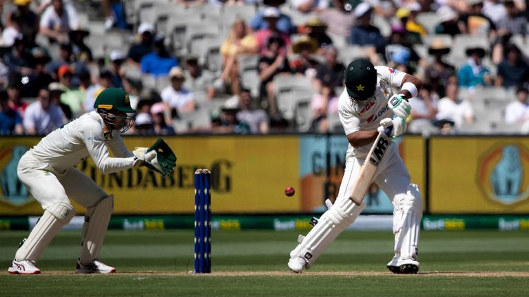 Pakistan&#39;s Abdullah Shafique made 62 runs off 109 deliveries against Australia