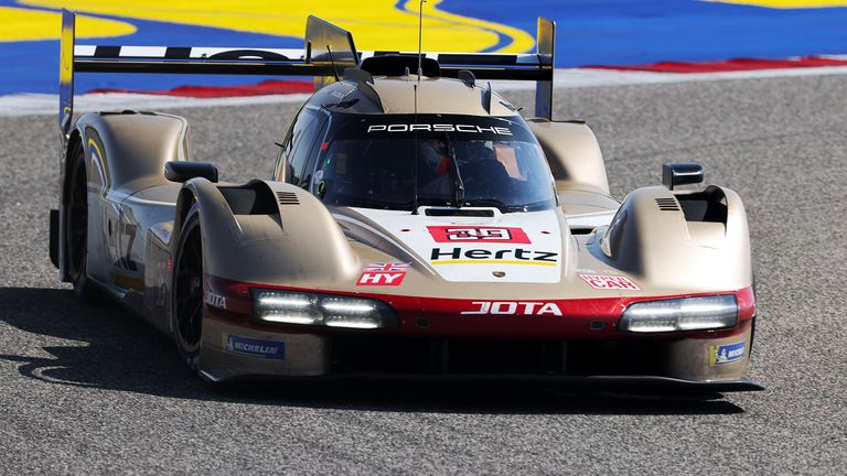 The Jota Porsche 963 that Jenson Button will be driving in 2024, in testing action in November