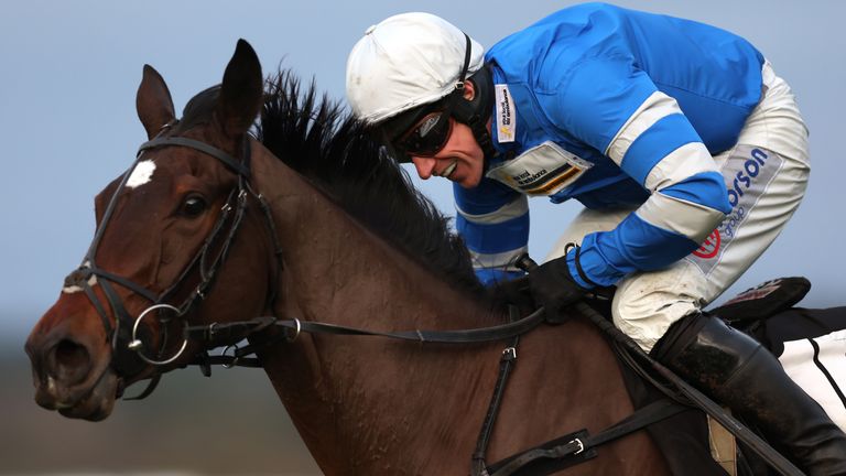 Let It Rain ridden by Harry Skelton wins The Thames Materials Open National Hunt Flat Race on day one of the Howden Christmas Racing Weekend at Ascot 