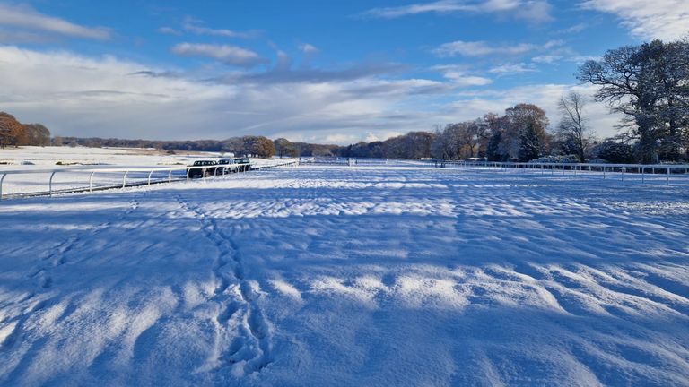 Newcastle&#39;s track was buried under a blanket of snow on Saturday morning