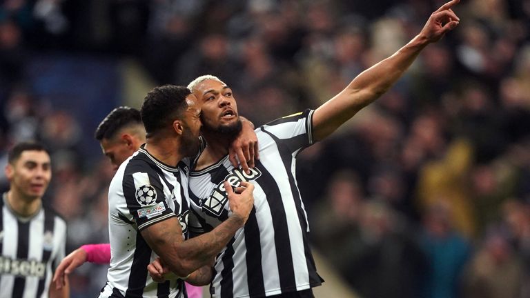 Joelinton celebrates giving Newcastle the lead