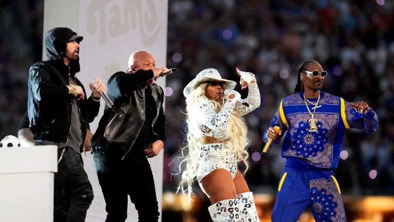 Super Bowl LVI's half-time show featured an all-star cast from the worlds of hip-hop and R&B.