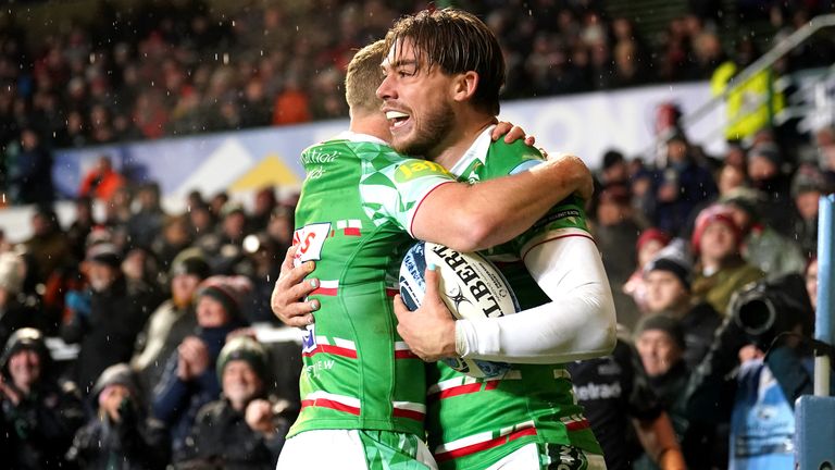 Wing Ollie Hassell-Collins was also on the scoresheet for the Tigers at Welford Road