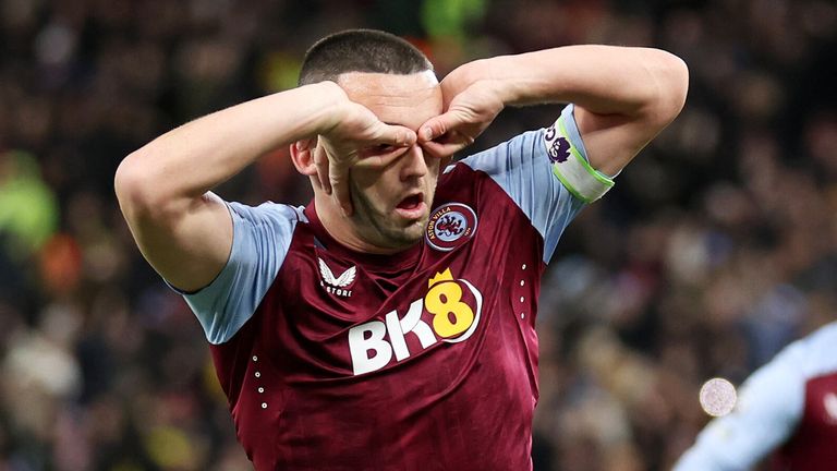 John McGinn celebrates after giving Aston Villa an early lead against Arsenal