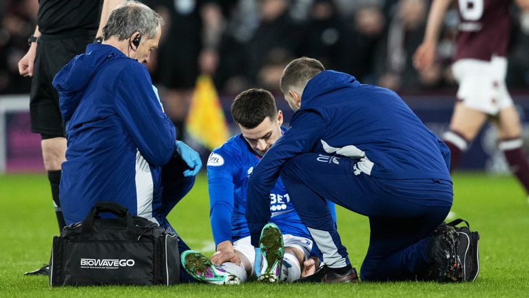 Tom Lawrence was forced off early at Tynecastle 