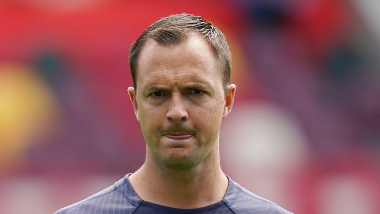 Tottenham Hotspur assistant senior coach Chris Davies before the Premier League match at the Gtech Community Stadium, London. Picture date: Sunday August 13, 2023.