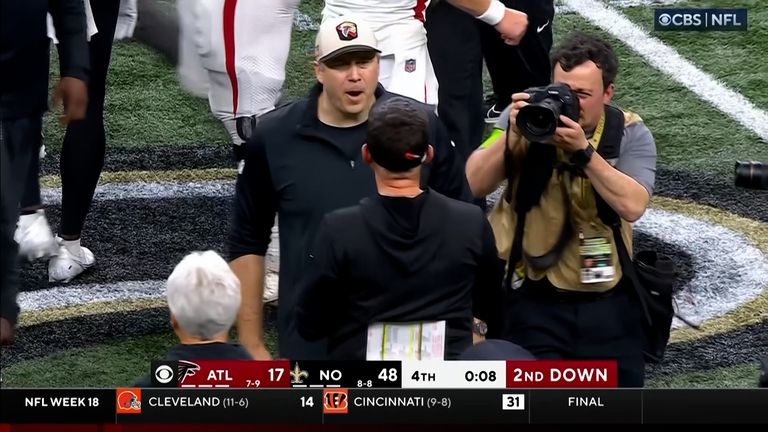 Atlanta Falcons head coach Arthur Smith was furious with Saints head coach Dennis Allen for scoring a touchdown that was deemed unnecessary.