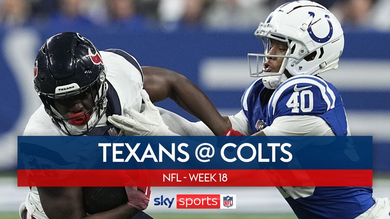 Houston Texans running back Devin Singletary (26) is tackled by Indianapolis Colts cornerback Jaylon Jones (40) during the second half of an NFL football game Saturday, Jan. 6, 2024, in Indianapolis. 