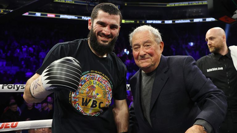 Artur Beterbiev with promoter Bob Arum