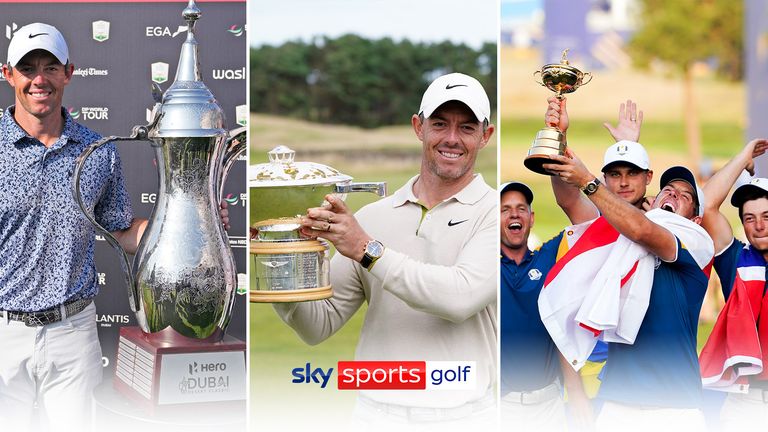 Relive Rory McIlroy's two wins, which saw him claim a fifth Race to Dubai title, and his starring role in Europe's Ryder Cup triumph.