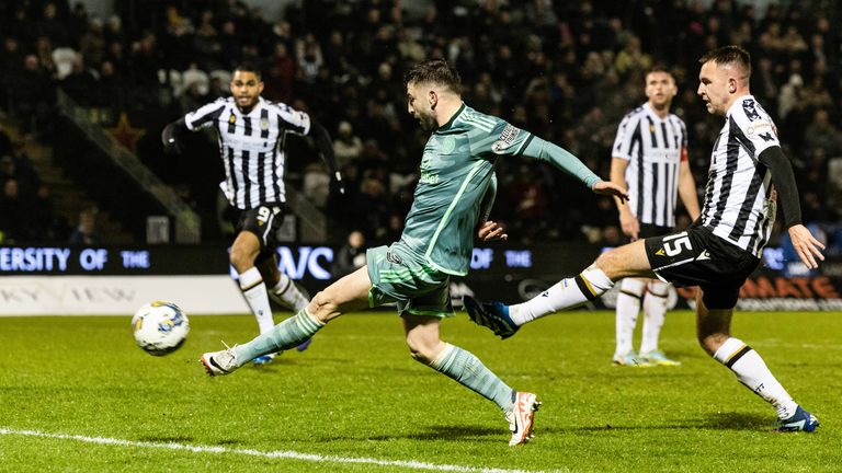 PAISLEY, SCOTLAND - JANUARY 02: during a cinch Premiership match between St Mirren and Celtic at the SMiSA Stadium, on January 02, 2024, in Paisley, Scotland. (Photo by Craig Foy / SNS Group)