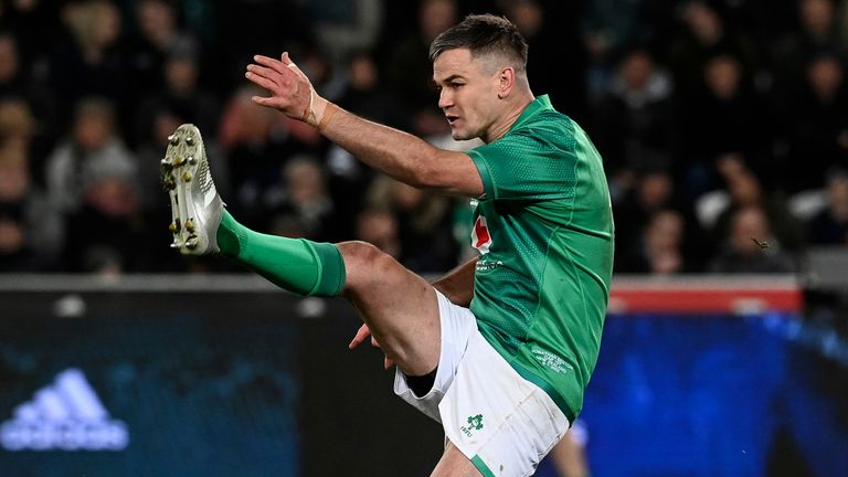 Johnny Sexton in action during Ireland&#39;s second Test against New Zealand in Dunedin