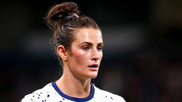 MELBOURNE, AUSTRALIA - AUGUST 06: Emily Fox of USA during the Women&#39;s World Cup football match between Sweden and USA at AAMI Park on August 06, 2023 in Melbourne, Australia. (Photo by Dave Hewison/Speed Media/Icon Sportswire) (Icon Sportswire via AP Images)