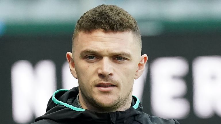 Newcastle United&#39;s Kieran Trippier arrives ahead of the Premier League match at St. James&#39; Park, Newcastle upon Tyne. Picture date: Saturday January 13, 2024.