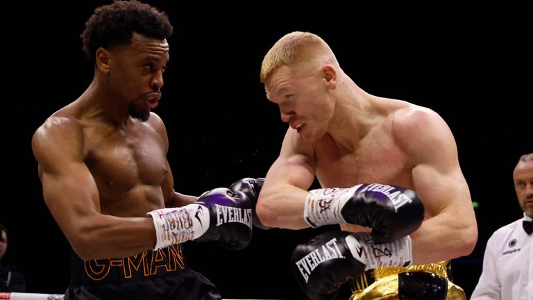 BEN SHALOM BOXXER LIVERPOOL FIGHT WEEK.M&S BANK ARENA LIVERPOOL 20/01/2024 .PIC LAWRENCE LUSTIG/BOXXER.(PICS FREE FOR EDITORIAL USE ONLY).ENGLISH & COMMONWEALTH SILVER SUPER MIDDLEWEIGHT CHAMPIONSHIP.MARK JEFFERS V GERMAINE BROWN