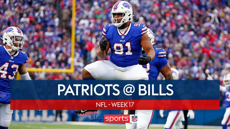 Highlights of the clash between the New England Patriots and the Buffalo Bills in week 17 of the NFL season. 