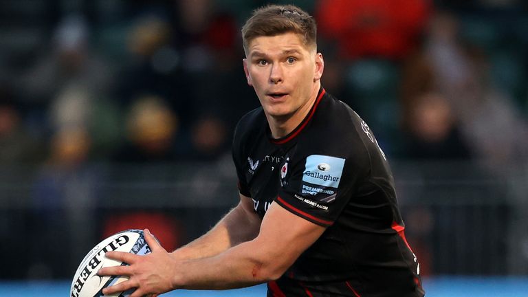 Farrell in action for Saracens, who he made his debut for as a 17-year-old in 2008