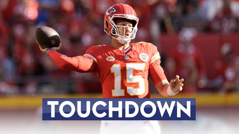 Kansas City Chiefs quarterback Patrick Mahomes' improvised lob hits wide receiver Marquez Valdes-Scantling for a 46-yard touchdown.