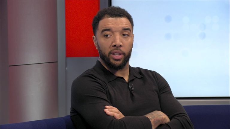 Forest Green Rovers head coach Troy Deeney talks in the studio