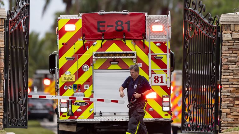 Firefighters were able to put out the blaze at Hill's South Florida home