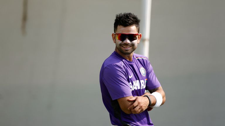 Virat Kohli during a practice session ahead of the India vs England tour in 2012